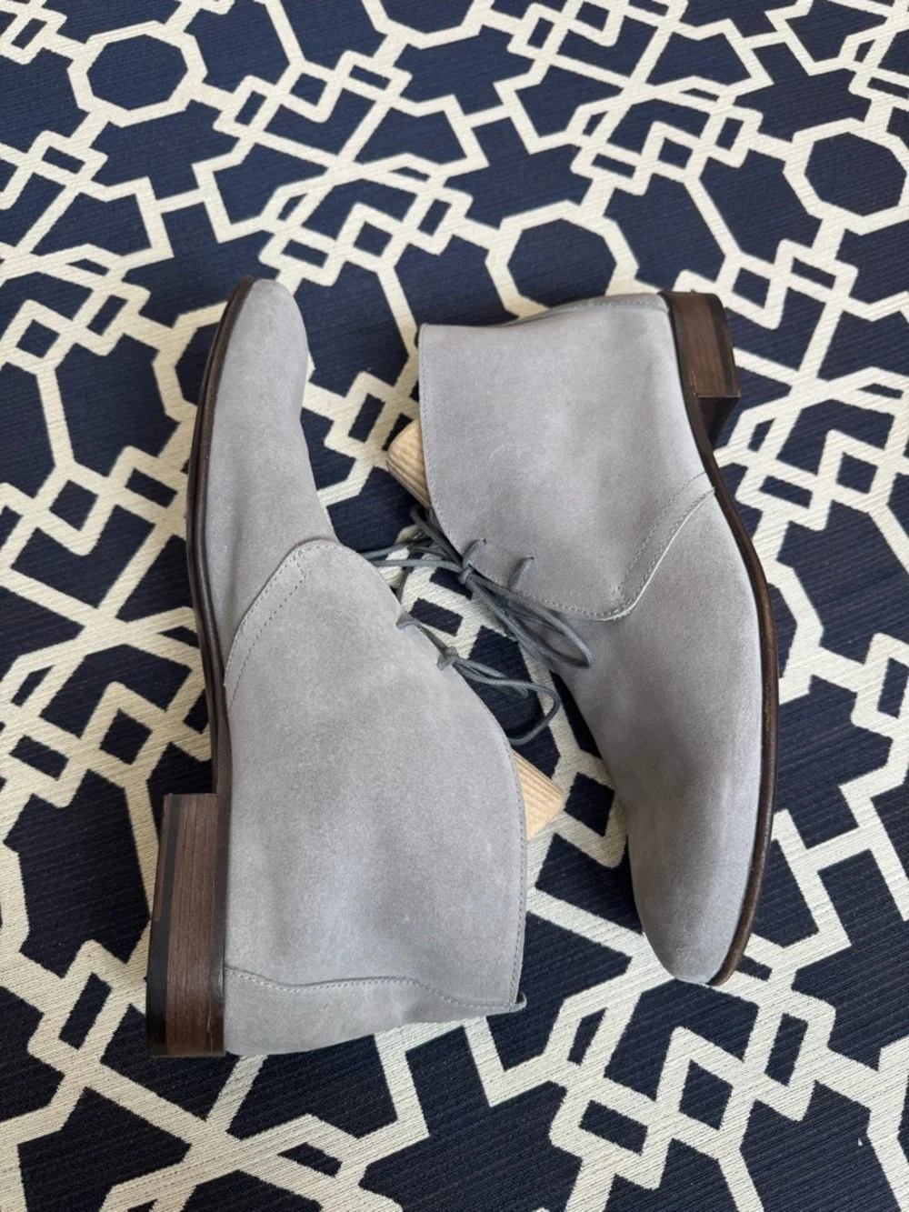 Bruschi Gray Suede Chukka Boots Italian Handmade Mens Sz 44 US 11